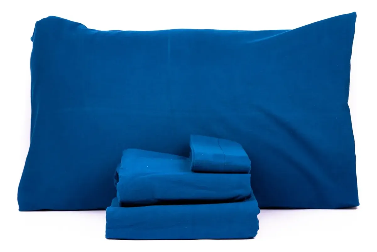 SABANAS DE FRANELA AZUL MAR